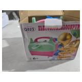 QIPUMP Balloon Pump Electric,110V 500W Air Balloon Pump and Tying Tool in One,Balloon Blower Inflator Dual Nozzle for Decoration, Party (Green+Pink)