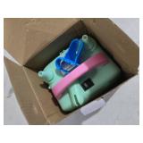 QIPUMP Balloon Pump Electric,110V 500W Air Balloon Pump and Tying Tool in One,Balloon Blower Inflator Dual Nozzle for Decoration, Party (Green+Pink)