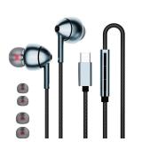 USB-C Wired Earbuds with Microphone, Volume Control, Noise Canceling, Compatible with Samsung Galaxy S24 S23 S22, iPhone 17 16 15 Pro Pro max, Pixel Phones