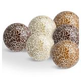 Vesici 6 Pcs Mosaic Sphere Balls Decorative for Bowls, Mosaic Glass Balls Decorative Orbs Table Sphere for Living Room Decor Centerpiece for Vases Dining Table Decor, Diameter 2.4 Inch(Classic Colors)