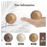 Vesici 6 Pcs Mosaic Sphere Balls Decorative for Bowls, Mosaic Glass Balls Decorative Orbs Table Sphere for Living Room Decor Centerpiece for Vases Dining Table Decor, Diameter 2.4 Inch(Classic Colors)