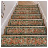 OJIA Vintage Stair Treads Non-Slip Stair Runners for Wooden Steps Indoor 15PCS 30\"x8\" Carpet Stair Treads Stair Mats Staircase Step Treads for Kids, Elders and Dogs, Stair Covers, Red