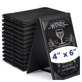 Gerrii Leatherette Table Tents Black PU Leather Menu Covers Bulk Double Sided Frame Sign Holders 2 Side Drink Dessert Menu Folders for Restaurant Coffee Cafe Bar Wedding Supplies(20 Pack,4 x 6 Inch)