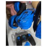 QUNREDA Remote Control Car, RC Cars Toys for Kids Ages 6-12, 4WD Stunt Car with LED Lights & 360° Flips, 2.4GHz, Upgraded USB-C Modular Batteries, 8-10 Year Old Boys Birthday Gift 1-Blue