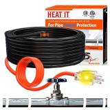 HEATIT Water Pipe Heat Tape - Prevent Freezing & Easy Installation for Metal & Plastic Pipes, CSA & ETL Certified Heat Trace Cable, All-Weather Protection, Trusted Choice HISD 3ft, 7w/ft, 120V