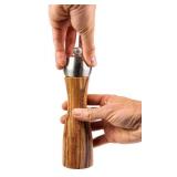 Peugeot - Fidji Manual Salt Mill - Adjustable Grinder - Olive Wood and Stainless Steel, Natural, 6 Inch