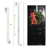 LBSUN Wreath Hanger, Adjustable Over The Door Wreath Hanger from 15 to 25 Inches & Wreath Holder & Wreath Door Hanger for Front Door Decor 20 lbs Larger Christmas Decorations Hook (White)
