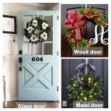 LBSUN Wreath Hanger, Adjustable Over The Door Wreath Hanger from 15 to 25 Inches & Wreath Holder & Wreath Door Hanger for Front Door Decor 20 lbs Larger Christmas Decorations Hook (White)