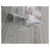 AYWSTC Shower Caddy Suction Cup, Wall Mounted Suction Shower Rack Organizer, No Drilling Clear Shelf Basket with 4 Movable Hooks, Bathroom Storage Rack Suitable for Smooth Walls