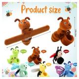 Gemscream Stuffed Animal Slap Bracelets for Kids, Easter 8 Inch Animal Wrist Cute Snap Bracelets in Bulk Birthday Gifts for Boys and Girls Kids Bulk Item Pet Adoption Party Favors(Insect Animals)