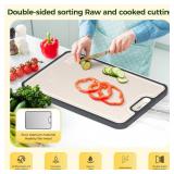 Titanium Cutting Board for Kitchen, Cutting Board Double Sided Food Grade, Pure Titanium/PP, Easy to Clean Large Size 16x11"