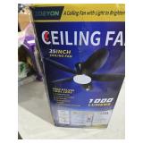 Yoedivu Small Ceiling Fans, 35 Inch Low Profile Ceiling Fan White Flush Mount Ceiling Fans with Lights and Remote,with 5 Reversible Blades 6 Wind Speeds, Modern Ceiling Fan for Bedroom Kitchen