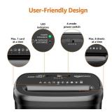 Amazon Basics 8-Sheet High Security Cross Cut Paper and Credit Card Shredder with P-4 Security, Auto Shut-off, Black