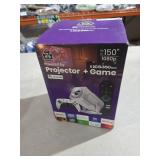 HCS350 Pro Projector and game,Retro 4K Smart Game Projector 1280*1080P Built-in 30000 Games,Portable video game with 2 Wireless Controllers,5G WiFi Bluetooth,HDMI,Android 12,home theater,office-White