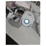 HCS350 Pro Projector and game,Retro 4K Smart Game Projector 1280*1080P Built-in 30000 Games,Portable video game with 2 Wireless Controllers,5G WiFi Bluetooth,HDMI,Android 12,home theater,office-White