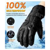 GXCROR Winter Gloves for Men & Women, Waterproof Touchscreen Ski Gloves with 3M Thinsulate -22°F Warmth, Windproof Cold Weather Gloves for Skiing, Snowboard, Snowmobile - Medium