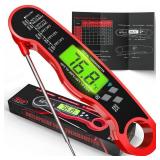 AWLKIM Meat Thermometer Digital - Instant Read Waterproof Food Thermometer with Backlight for Cooking, Grill, Candy, Kitchen & Stocking Stuffers for Men - Red