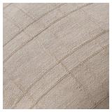 MIULEE Decorative Linen Check Throw Pillow Covers Neutral Farmhouse Vintage Pillow Covers 18x18 Set of 2 Boho Modern Home Decor for Sofa Couch Bedroom Cushion Natural Linen