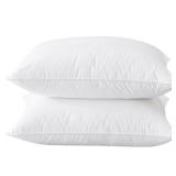 BHZ Goose Down Feather Pillows Queen Size Set of 2, Hotel Collection Bed Pillows for Sleeping Medium Firm Soft Support Pillow for Side and Back Sleepers