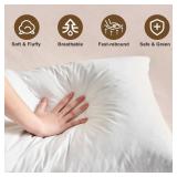 BHZ Goose Down Feather Pillows Queen Size Set of 2, Hotel Collection Bed Pillows for Sleeping Medium Firm Soft Support Pillow for Side and Back Sleepers