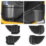 MIKKUPPA JK Storage Pockets - Front and Rear Door Pockets Compatible with 2011-2018 Jeep Wrangler JK JKU 4 Door, Interior Storage Accessories, Black 4PCs