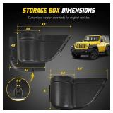 MIKKUPPA JK Storage Pockets - Front and Rear Door Pockets Compatible with 2011-2018 Jeep Wrangler JK JKU 4 Door, Interior Storage Accessories, Black 4PCs
