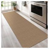 KOZYFLY Boho Runners for Hallways 2x6 ft Washable Kitchen Runner Non Slip Rubber Backed Hall Runners Cotton Entryway Runner Rugs Floor Carpet for Indoor Backdoor Bedroom Kitchen, Tan/Orange/Brown