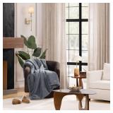 UGG Euphoria Faux Fur Throw Blanket, Oversized Soft Throw for Couch or Bed, Luxury Room Decor, Giftable Fuzzy Blankets, Machine Washable, 50-inch x 70-inch, Chambray Blue Grey