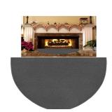 63x37" Extra Large Half Round Fireproof Fireplace Mat Hearth Area Rug - Fire Retardant Fiberglass Carpet - Fire Flame Resistant Floor Covering Protection Pad Non-Slip Floor Protector