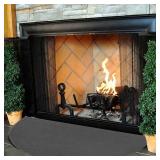 63x37" Extra Large Half Round Fireproof Fireplace Mat Hearth Area Rug - Fire Retardant Fiberglass Carpet - Fire Flame Resistant Floor Covering Protection Pad Non-Slip Floor Protector