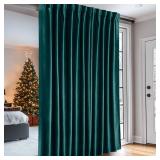 Dreaming Casa Velvet Room Darkening Curtains 84 Inches Long, Blackout Window Treatment Drapes, Rod Pocket & Back Tab Curtain for Bedroom Living Room, Teal Green, 2 Panel, 100\" W x 84\" L