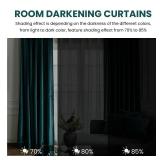 Dreaming Casa Velvet Room Darkening Curtains 84 Inches Long, Blackout Window Treatment Drapes, Rod Pocket & Back Tab Curtain for Bedroom Living Room, Teal Green, 2 Panel, 100\" W x 84\" L