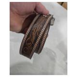 F&L CLASSIC mens Western full grain Leather belt Strap w/Snaps for Interchangeable Buckles, USA,7-941-06-size 38