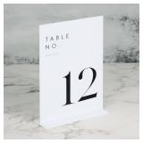 JINMURY White Wedding Table Numbers 1-10 with Stands, 5\"x7\" White Acrylic Table Numbers, Perfect for Wedding Reception, Party, Anniversary, Event