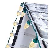 C9 Led Christmas String Lights 68Ft 100 LED with All in One Clips Outdoor Waterproof Strawberry Roof Lights, Commercial Grade Extendable for Indoor Outside Roofline Home Xmas Decoration, Warm White