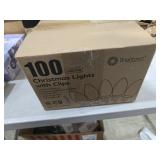 C9 Led Christmas String Lights 68Ft 100 LED with All in One Clips Outdoor Waterproof Strawberry Roof Lights, Commercial Grade Extendable for Indoor Outside Roofline Home Xmas Decoration, Warm White