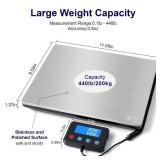 TIPRE Digital Shipping Postal Scale 0.5 oz High Accuracy! 440lb Commercial Weight Scale for Package, Small Business, Mail, Warehouse, Home, Dual Powering Source & Cable Provided