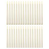 Treela 24 Pcs Flameless Taper Candles Battery Operated Bulk Fake Candles Light LED Candle Sticks Flickering Tapered for Easter Wedding Anniversary Decoration(Basic,11 Inch,Ivory)
