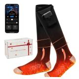 Heated Socks with App Control, Rechargeable Electric Socks with 2 6000mAh Batteries, Fast Heating & Constant Temperature, Winter Hiking Gear for Men & Women, Ideal for Hunting & Gifts