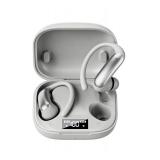 Open Ear Buds Wireless Earbuds Bluetooth Headphones with 60H Playtime LED Display Case, Over the Earbuds with Mic, Stereo Sound, Easy Button Controls, Sports Earphones for Running Workout Gym Grey