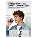 Open Ear Buds Wireless Earbuds Bluetooth Headphones with 60H Playtime LED Display Case, Over the Earbuds with Mic, Stereo Sound, Easy Button Controls, Sports Earphones for Running Workout Gym Grey