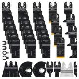 Bionso 40 PCS Oscillating Saw Blades, Premium Multitool Kit for Wood Metal Plastics, Tool Blades Fit Dewalt Worx Rockwell Wen Milwaukee Makita Ryobi Bosch Fein Porter Genesis Black