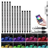 Kairiyard 12PCS Motorcycle LED Underglow Kit, App Control Multicolor Motorcycle Lights Underglow Kit Music Sync Waterproof Underglow Compatible with Harley Davidson Honda Kawasaki Suzuki Motorcycles
