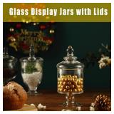 REFSAVER Apothecary Jars Glass Decorative Candy Jars,Candy Buffet Display, Elegant Storage Jar, Decorative Wedding Candy Organizer Canisters Style SA