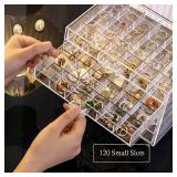 SPAKOWN Earring Organizer, Acrylic Jewelry Holder Organizer with 5 Drawers Stackable Earring Storage Case Jewelry Boxes for Women (Clear)