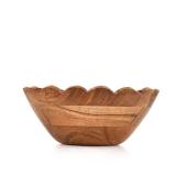 Hanol Decorative Bowl Acacia Wood Ruffle Design | Wooden Home DÃ©cor Accents for Farmhouse Style Wood Table Centerpiece (9\" x 9\" x 4\")