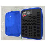 stukcaze Battery Organizer Storage Case with Tester for AA AAA C D 9V Battery Holder 7 Batteries Variety Pack 111 Batteries Mesh Bag (Batteries Not Included) (black-blue)