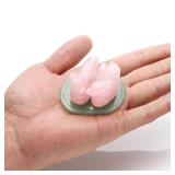 Jovivi Natural Rose Quartz Mandarin Ducks Feng Shui Crystal Love Birds on Lotus Leaf Figurine for Love and Romance - (Male and Female) - Valentines Day Gifts - Retail: $22