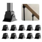 Sidasu 10-Pack Aluminum Swivel Shoes with Screws for 1/2" Square Iron Balusters, Black Stair Railing Base Shoes for Interior Staircase - Retail: $17