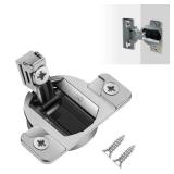 110-Degree Cabinet Door Hinges - Replacement for Blum Compact 33 Self-Closing Hinges, Adjustable Screw-On Design for Open-Side/Standard Cabinets, Soft-Close Durable Steel (Sliver, 4 Pack) - Retail: $2